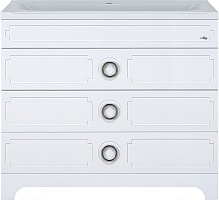 Misty Тумба с раковиной Лейла 100 3 ящика белая